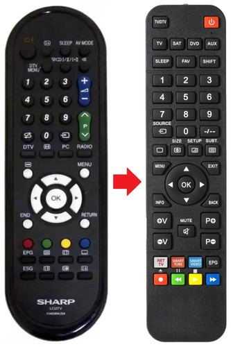 Telecomando adatto per sharp - telecomando,